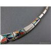 Image 3 : Sterling Silver Inlaid Necklace-Marked Studio GL Weight: 71.6 Grams Retail: $1,600.00
