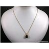 Image 1 : 18K Yellow Gold Chain w/ Blue Stone and Diamond Pendant-Marked CS Weight: 3.9 Grams Retail: $1,945.0