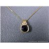 Image 3 : 18K Yellow Gold Chain w/ Blue Stone and Diamond Pendant-Marked CS Weight: 3.9 Grams Retail: $1,945.0