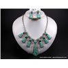 Image 1 : Turquoise and Sterling Silver Necklace / Earring- Marked CM Weight: 67.5 Grams Retail: $1,200.00