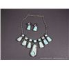 Image 2 : Turquoise and Sterling Silver Necklace / Earring- Marked CM Weight: 67.5 Grams Retail: $1,200.00