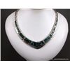 Image 1 : Inlaid Turquoise and Sterling Silver Necklace- Marked Studio GL Weight: 58.7 Grams Retail: $1,350.00