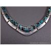 Image 3 : Inlaid Turquoise and Sterling Silver Necklace- Marked Studio GL Weight: 58.7 Grams Retail: $1,350.00