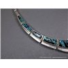 Image 4 : Inlaid Turquoise and Sterling Silver Necklace- Marked Studio GL Weight: 58.7 Grams Retail: $1,350.00