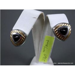 14K Yellow Gold on Sterling Silver w/ Black Onyx Earrings Weight: 10.9 Grams Retail: $695.00