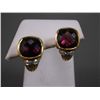 Image 1 : 18K Yellow Gold Earrings w/ Diamonds and Large Amethyst-Marked CS Weight: 9 Grams Retail: $2,325.00