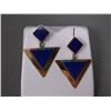 Image 1 : 14K Yellow Gold and Blue Gem Earrings Weight: 9 Grams Retail: $2,400.00