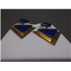 Image 2 : 14K Yellow Gold and Blue Gem Earrings Weight: 9 Grams Retail: $2,400.00