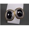 Image 1 : 18KYG on Sterling Silver, Black Onyx & Diamond Earrings, Marked CS Weight: 23.7 Grams Retail: $1,980