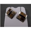 Image 1 : Sterling Silver Brown Stone Square Earrings Marked Calvin Begay Weight: 9.6 Grams Retail: $248.00