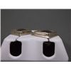 Image 5 : Sterling Silver Brown Stone Square Earrings Marked Calvin Begay Weight: 9.6 Grams Retail: $248.00