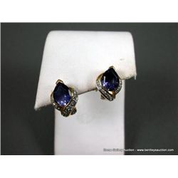 18K Yellow Gold Earrings w/ Light Amethyst and Diamonds-Marked CS Weight: 6.3 Grams Retail: $2,995.0