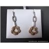 Image 1 : 18K White Gold and 18K Yellow Gold Dangle Star Pattern Earrings~1.31ct Tw Weight: 5.8 Grams Retail: 