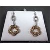 Image 2 : 18K White Gold and 18K Yellow Gold Dangle Star Pattern Earrings~1.31ct Tw Weight: 5.8 Grams Retail: 