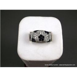 14K White Gold Ring w/ Sapphire and Diamond Stones Sz-7 1/2 Weight: 6.2 Grams Retail: $6,500.00