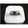 Image 1 : 14K White Gold Pink Sapphire and Diamond Ring Sz-6 Weight: 6.8 Grams Retail: $4,695.00