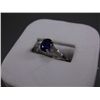 Image 2 : 14K White Gold 1.65ct Sapphire and Diamond 3-Stone Ring Sz-6 3/4 Weight: 3.5 Grams Retail: $9,700.00