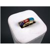 Image 3 : 14K Yellow Gold Ring w/ Inlaid Turquoise, Coral & Blue Stones Sz 5 1/2 Weight: 7.7 Grams Retail: $1,