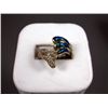 Image 1 : 14K Yellow Gold on Sterling Silver Ring w/ Opal & Clear Stones Sz 6 3/4-Marked w/ Double Loop Weight