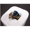 Image 3 : 14K Yellow Gold on Sterling Silver Ring w/ Opal & Clear Stones Sz 6 3/4-Marked w/ Double Loop Weight