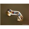 Image 1 : Sterling Silver & Multi-color Stone Inlay Bracelet Marked "Marquerita McCray", Calvin Begay, TSF Wei