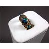 Image 2 : 14KYG Ring w/ Inlay Opal & Clear Stones Size 7 1/2, Marked with Double Loop Weight: 12.7 Grams Retai