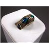 Image 3 : 14KYG Ring w/ Inlay Opal & Clear Stones Size 7 1/2, Marked with Double Loop Weight: 12.7 Grams Retai