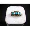 Image 1 : 14KYG Ring w/ Turquoise Inlay Marked AT, Size 9 3/8 Weight: 9.5 Grams Retail: $1,758.00