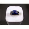 Image 1 : 14KYG Ring w/ Opal & Clear Stone Inlay Marked with Double Loop, Size 7 1/4 Weight: 11.9 Grams Retail