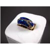 Image 2 : 14KYG Ring w/ Opal & Clear Stone Inlay Marked with Double Loop, Size 7 1/4 Weight: 11.9 Grams Retail