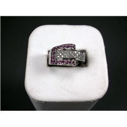 18KWG Ring w/ Pink Gem & Diamonds Size 7 3/4 Weight: 11.8 Grams Retail: $4030.00