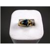 Image 1 : 18KYG Designer Ring w/ Large Blue Stone & Diamonds Marked "CS", Size 7 Weight: 10.1 Grams Retail: $2