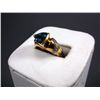 Image 2 : 18KYG Designer Ring w/ Large Blue Stone & Diamonds Marked "CS", Size 7 Weight: 10.1 Grams Retail: $2