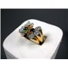 Image 3 : 18KYG Designer Ring w/ Diamonds & Yellow, Green, Blue Gems, Marked CS, Size 7 1/2 Weight: 11.7 Grams