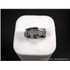 Image 1 : 18KWG Buckle Ring w/ Blue Gems & Diamonds Marked CS, Size 8 Weight: 11.9 Grams Retail: $4030.00