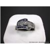 Image 2 : 18KWG Buckle Ring w/ Blue Gems & Diamonds Marked CS, Size 8 Weight: 11.9 Grams Retail: $4030.00