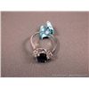 Image 3 : 18kWG Sapphire & Diamond 3 Stone Ring 2.22ct. Sapphire, Marked Haleh, size 7 Weight: 4.1 Grams Retai