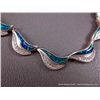 Image 6 : Sterling Silver Necklace w/ Opal & Clear Gems Weight: 50.4 Grams Retail: $1200.00