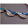 Image 7 : Sterling Silver Necklace w/ Opal & Clear Gems Weight: 50.4 Grams Retail: $1200.00