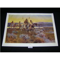 Unframed Print by Charles Russell  Piegans  34 x23.5 