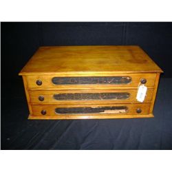 Small Oak 3-Drawer Jewelers Tool Chest