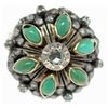 Image 1 : AMAZING Antique circa 1880's Turquoise and Rose Cut Diamond Ring, size  8.25