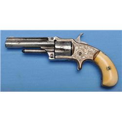 Scarce Factory Engraved Marlin XXX Standard 1872 Pocket Revolver with Ivory Grips