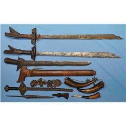 Collection of Edged Weapons and Powder Horns