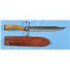 Image 1 : Unmarked Bowie Knife with Leather Sheath