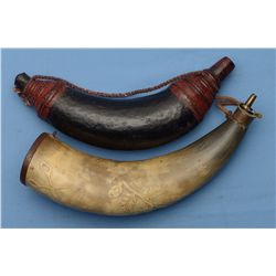 Two Horn Powder Flasks