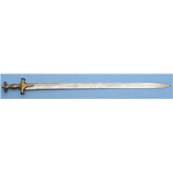 Indian "Firangi" Pattern Sword with Gold Decoration