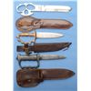Image 1 : Three Trench Knives with Leather Sheaths