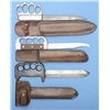 Image 1 : Three Trench Knives with Leather Sheaths
