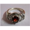 Image 1 : 4.060g Ring of Garnet & CZ Sterling Silver